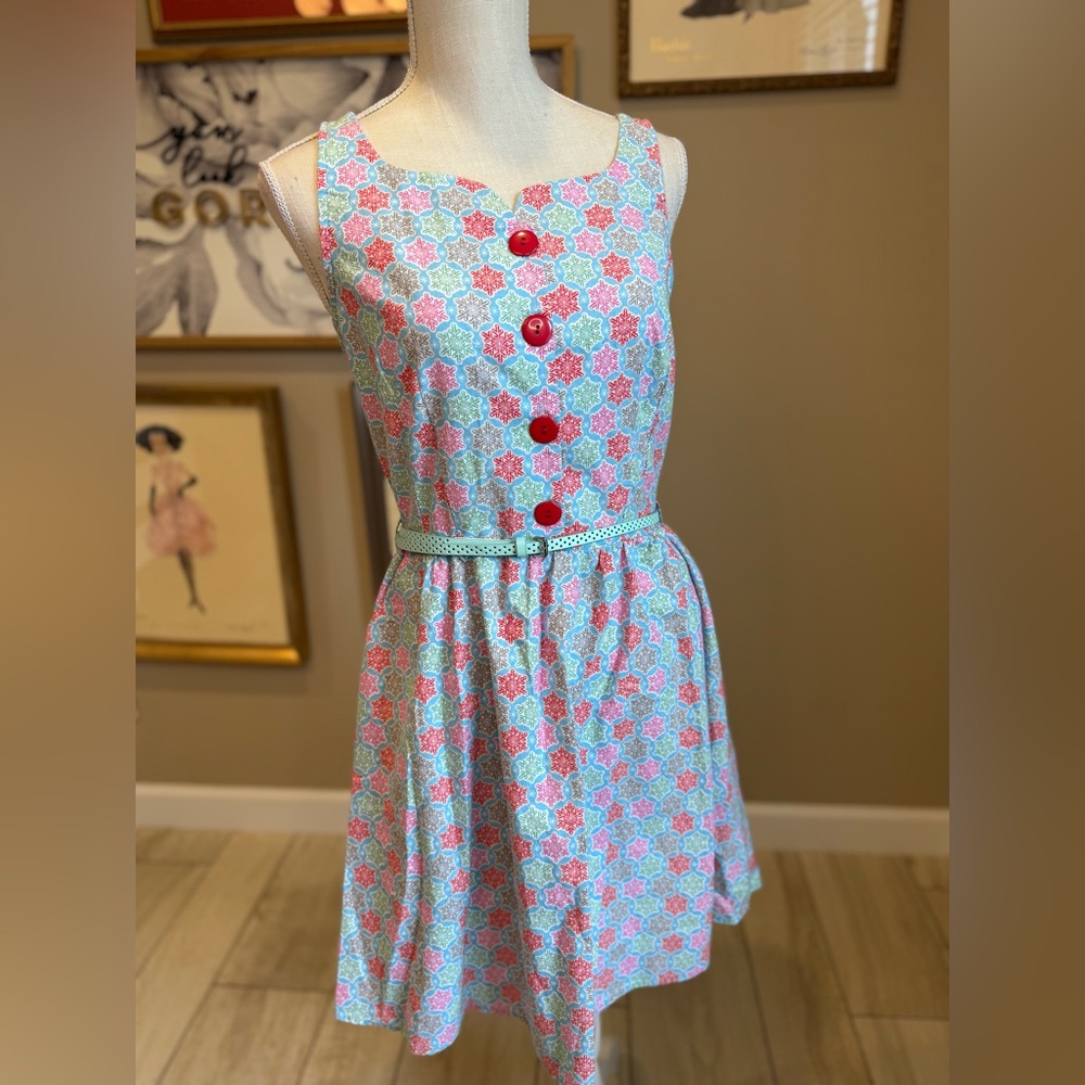 RETROLICIOUS Snowflake Sleeveless Sweetheart Midi Dress